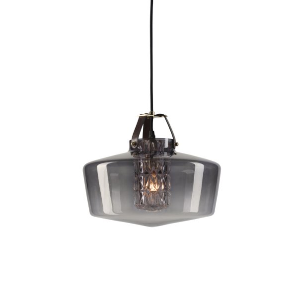 Addicted to Us Pendant - Pendel - Gold suspension w. cognac leather - Design By Us