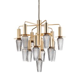 Harakiri Mini Lysekrone - Guld/Smoke - Design By Us