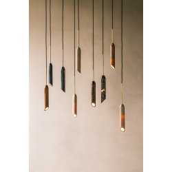 Marble Art Pendant - Pendel - Charcoal/Gold - Design By Us