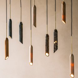 Marble Art Pendant - Pendel - Charcoal/Gold - Design By Us