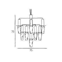 Harakiri Mini Lysekrone - Sort/Opal - Design By Us