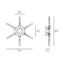 Liberty Star - V�glampe - Messing - Design By Us
