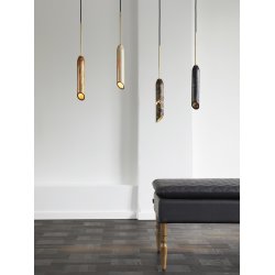 Marble Art Pendant - Pendel - Charcoal/Gold - Design By Us