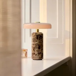 Trip - Genopladelig Bordlampe - Dark Emperador/Opal - Design By Us