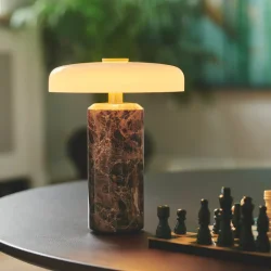 Trip - Genopladelig Bordlampe - Dark Emperador/Opal - Design By Us