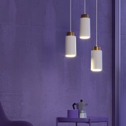 Edge Pendel - Small - Mat Hvid/Bronze - Herstal