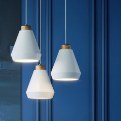 Edge Pendel - Medium - Mat Hvid/Bronze - Herstal