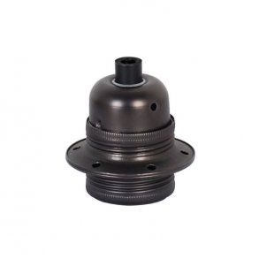 Fatning Metal Combi E27 Gun Black - Halo Design