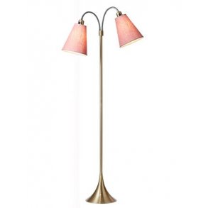 Fodgnger Gulvlampe - Antik Messing - Gl. Rosa - Nielsen Light