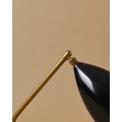 Gr�shoppa Bordlampe - Messing Blank Sort - GUBI