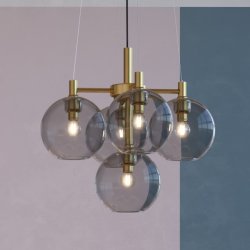 Gloria Lysekrone - 50 - Messing/Rgfarvet - Belid