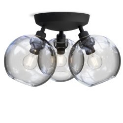 Gloria Plafond - �33 - Sort Struktur/Klart Glas - Belid