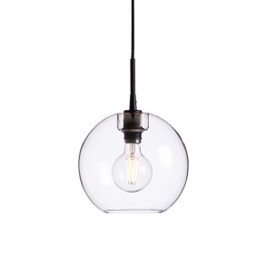 Gloria Pendel D260 - Sort/Klar glas - Belid