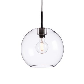 Gloria Pendel D320 - Sort/Klart glas - Belid