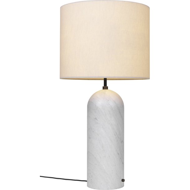 Gravity - Gulvlampe XL Low - Hvid Marmor/Kanvas - GUBI