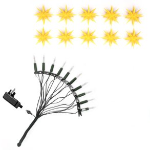 Herrnhuter stjerne Kde - 10 Stjerner - 13cm - Gul