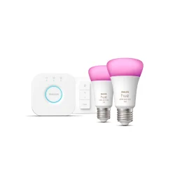 Philips Hue White And Color Ambiance - E27 - Starter Kit - Fuld Farve + Dimmer Switch - 2 Pre