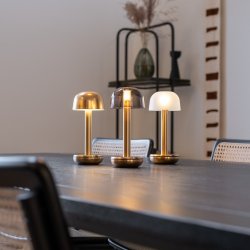 Two - Bordlampe - Gold Glass Frosted - humble
