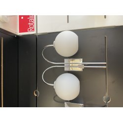 Ballon Dobbelt LED v�glampe - Krom med Lysd�mper - Herstal - Udstillingsmodel