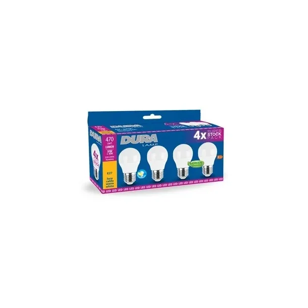 LED Kronepre - 5W - E27 - Duralamp - 4 Pak