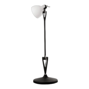 LUXY T1 bordlampe - Sort stel - Blank Hvid - Rotaliana