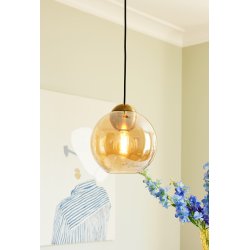 Bubbles Pendel - 14 - Amber/Messing - Halo Design