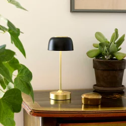 Royal LED Bordlampe - Sort/Guld - Genopladelig - Nielsen Light