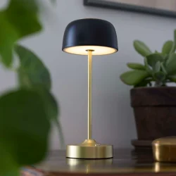 Royal LED Bordlampe - Sort/Guld - Genopladelig - Nielsen Light