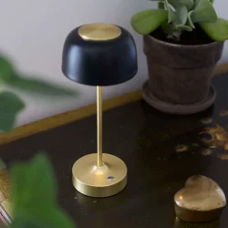 Royal LED Bordlampe - Sort/Guld - Genopladelig - Nielsen Light