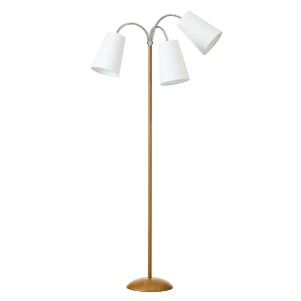 Salsa Gulvlampe - Tr�look inkl. Hvid/Hvid/Hvid sk�rm - Nielsen Light