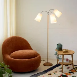 Salsa Gulvlampe - Tr�look inkl. Hvid/Hvid/Hvid sk�rm - Nielsen Light