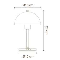 Malm Bordlampe - Sort/Krom - Genopladelig - Dyberg Larsen