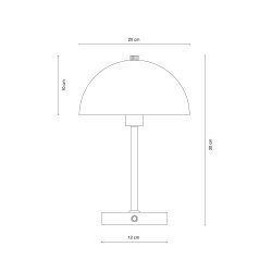 Stockholm V2 Bordlampe - Genopladelig - 3-Trin - Perlehvid - Dyberg Larsen