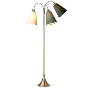 Trafik Gulvlampe - Antik Messing - Creme/Vintergr�n/Skovgr�n - Nielsen Light