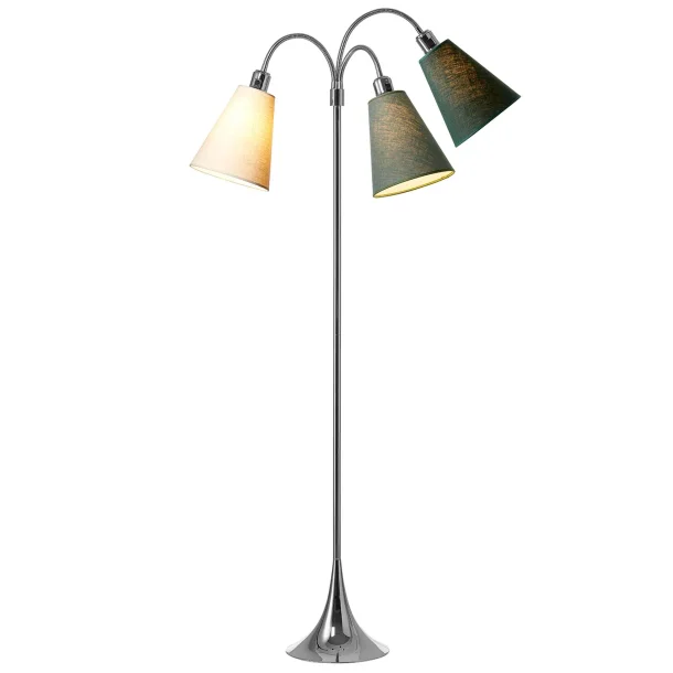 Trafik Gulvlampe - Krom - Creme/Vintergr�n/Skovgr�n - Nielsen Light