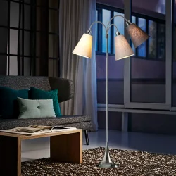 Trafik Gulvlampe - Krom - Creme/Lysegr�/M�rkegr� - Nielsen Light