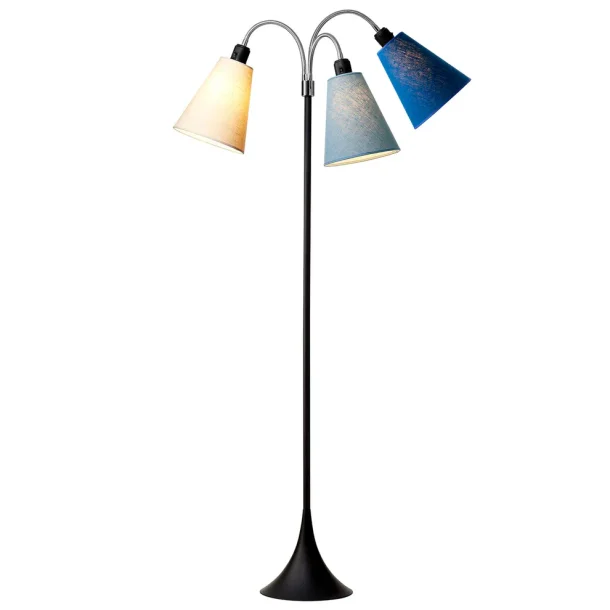 Trafik Gulvlampe - Sort - Creme/St�vet bl�/Havbl� - Nielsen Light