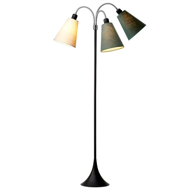 Trafik Gulvlampe - Sort - Creme/Vintergr�n/Skovgr�n - Nielsen Light