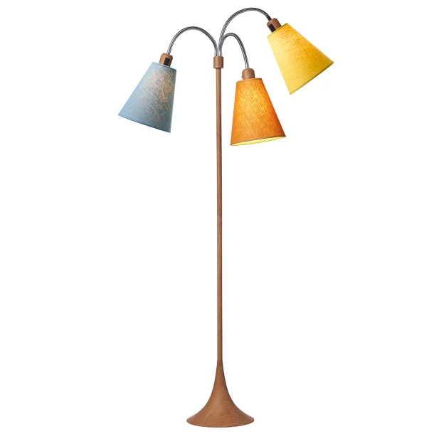 Trafik Gulvlampe - Tr�look - St�vet Bl�/Karry/Sennepsgul - Nielsen Light