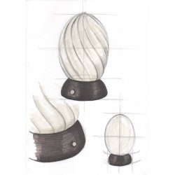 Twist Bordlampe - 25 - Opal/Sort - Halo Design