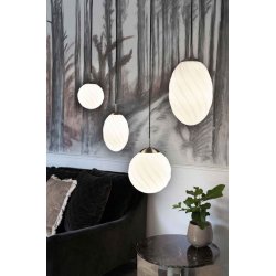 Twist pendel - Egg 25 - Opal/Sort - Halo Design