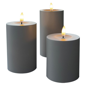 Udend�rs - Batteri 3D Bloklys - 3 Pak - Gr� - Veli Line