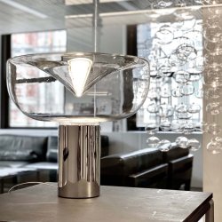 Aella 1968 T Bordlampe - Transparent/Krom - Leucos