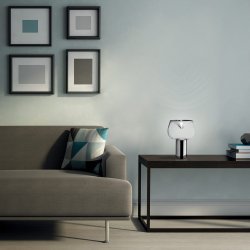 Aella Bold T Bordlampe - Transparent/Krom - Leucos