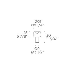 Aella Bold T Bordlampe - Transparent/Krom - Leucos
