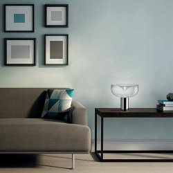 Aella Mini T 30 Bordlampe - Transparent / Mat Hvid - 2700K - Leucos