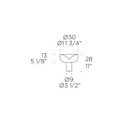 Aella Mini T 30 Bordlampe - Transparent / Mat Hvid - 2700K - Leucos