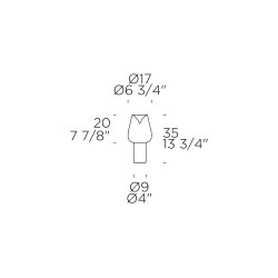 Aella Thin T Bordlampe - R�gfarvet/Gunmetal - Leucos