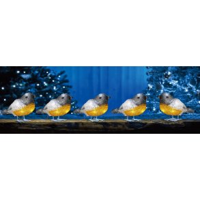 Fugle - Akryl - Gul/Hvid - 5-Pak - Veli-Line