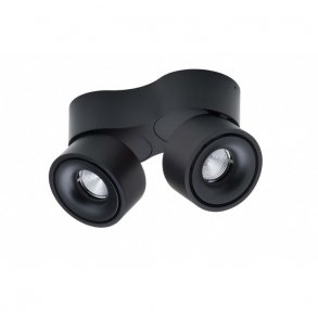 Easy W275 LED Mini Dobbelt Vg/Loftspot - Sort - Antidark